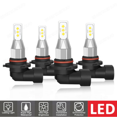 Combo 9005 9006 LED Headlight White Bulbs For Freightliner Columbia 2000-2016