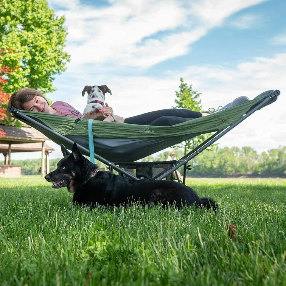 Hamaca de Camping con Soporte Hamaca Plegable Portátil para Playa Exterior Foto 4 de 4