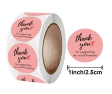 40 THANK YOU FOR SUPPORTING MY SMALL BUSINESS ENVELOPE SEALS LABELS STICKERS 1"
