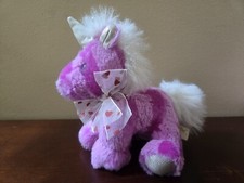 GUC Dan Dee Collectors Choice purple  metallic unicorn plush w/ heart bow 2009