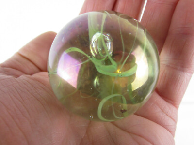 TOE BREAKER 50mm (2'') GREEN SPAGHETTI Wire Pull Confetti Marbles glass ball HUGE