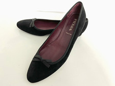 PRADA 6.5 37.5 Black Suede Ballet Flats Shoes