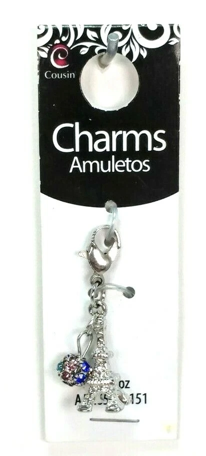 Lindos dijes de diseño de primo gancho hágalo usted mismo pulsera moda torre Eiffel encanto París Foto 3 de 3