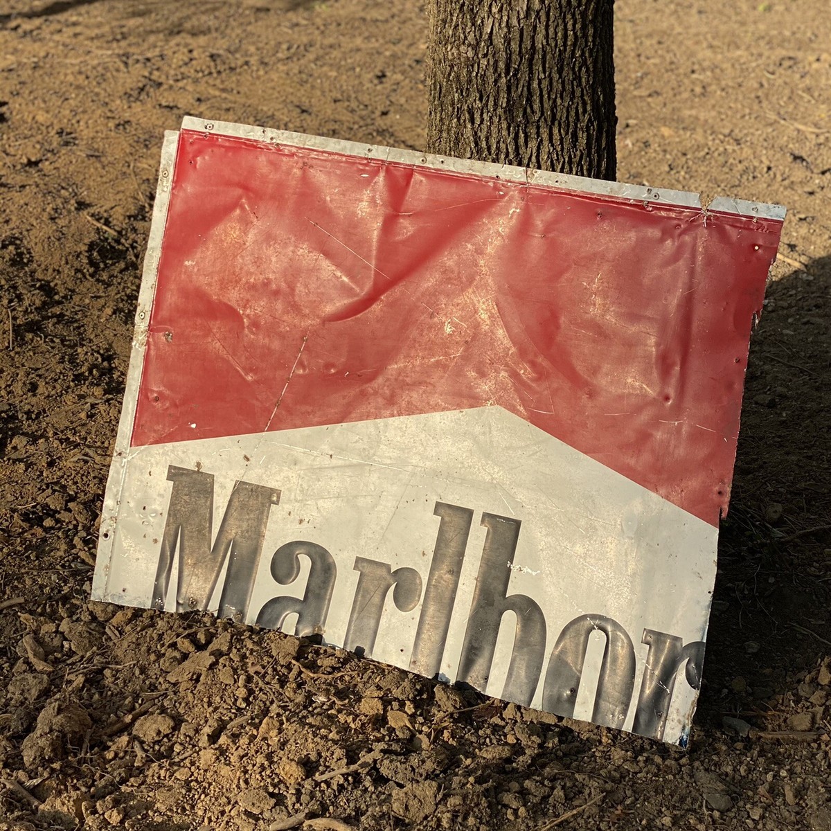 Marlboro ヴィンテージメタルサイン Vintage Marlboro Cigarette Tobacco Metal Price Sign 2sided