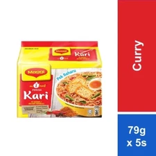 Maggi 2 Minutes Curry Instant Noodles Light Meal 2 packs x (79g x 5pcs)