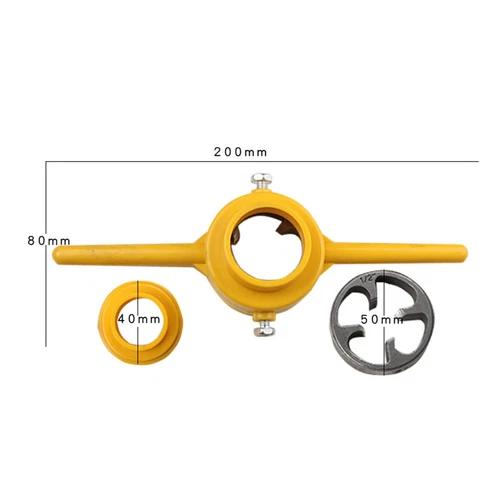 Pipe Threader Plumbing Tool Kit,Pipe Round Die Manual Hand Tool Threading - Picture 7 of 11