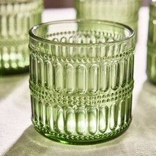 Ribbed Small Beaded Drinking Glasses Spring Kitchen Serving Dining Occasions