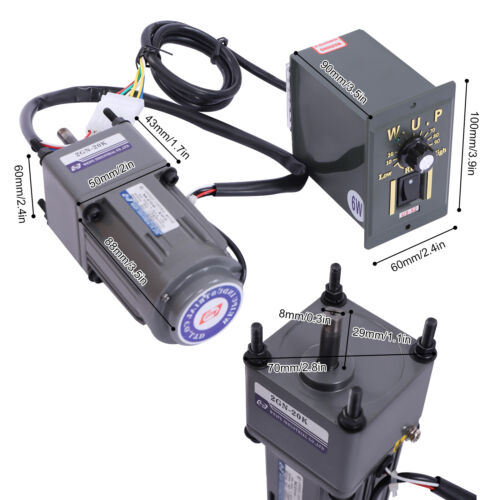 220V Getriebemotor Elektromotor 1400RPM Drehzahlregler Stufenlos Einstellbare DE - Bild 6 von 12