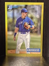 JORDAN GROSHANS 2021 Bowman Heritage Chrome Yellow Refractor 33/75 Blue Jays