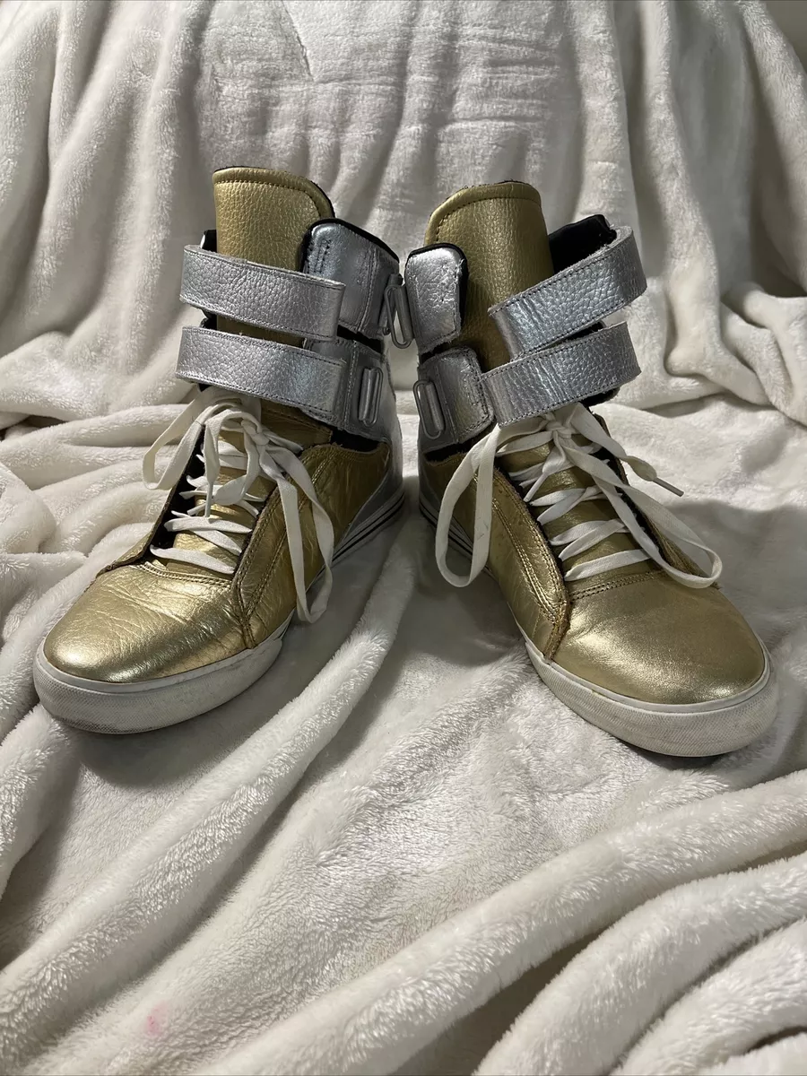 Supra TK Society Shoes Gold Silver Size 10 Very Rare Bieber eBay