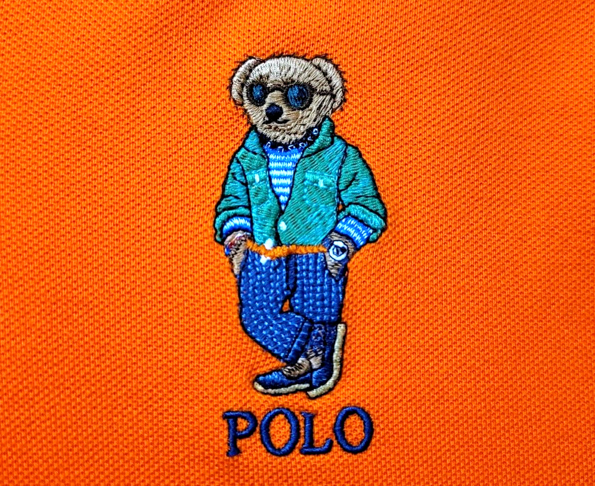 Polo Ralph Lauren Iconic Polo Bear Rugby Shirt Orange… Gem
