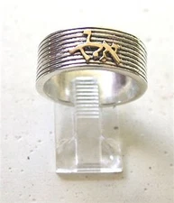 Kabbalah Power Ring Healing, Protection, Freedom 3 in 1 Sterling Silver and Gold