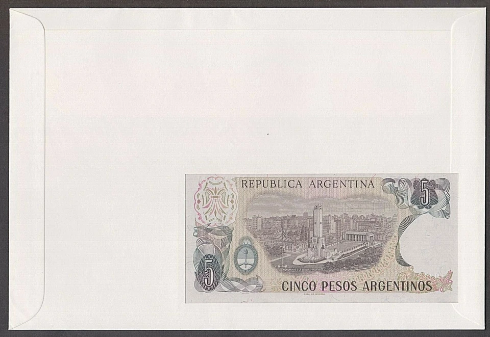 Argentina - "HORSES ~ HORSE CARRIAGES ~ COWBOYS" Bank Note Cover 1985 - Image 2 of 2