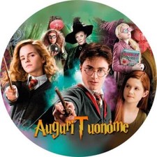 Cialda HARRY POTTER con NOME Decorazione Torta Ostia Zucchero tondo 5
