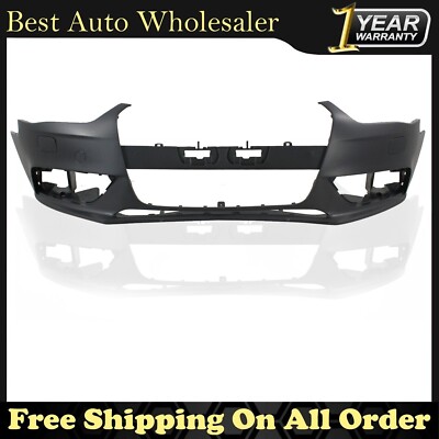 New Front Bumper Cover w/Headlight Washer Holes For 2013-2016 Audi A4