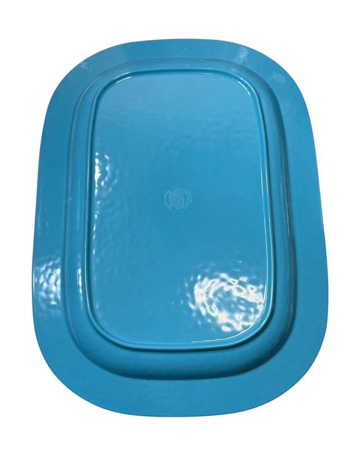 Plato para servir melamina William Sonoma rústico azul craquelado rectángulo 12x17" Foto 2 de 4