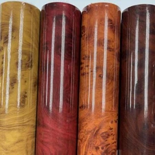 High Gloss Wood Grain Vinyl for Car Interior Furniture Countertop Wrap Sticker