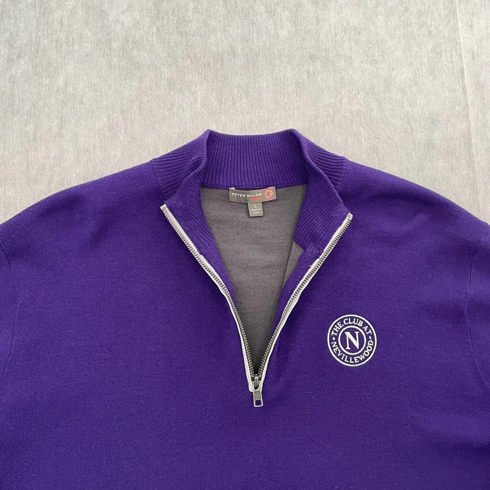 Suéter Peter Millar Warmth adulto grande 1/4 zíper pulôver The Club At Nevillewood - Imagem 3 de 4