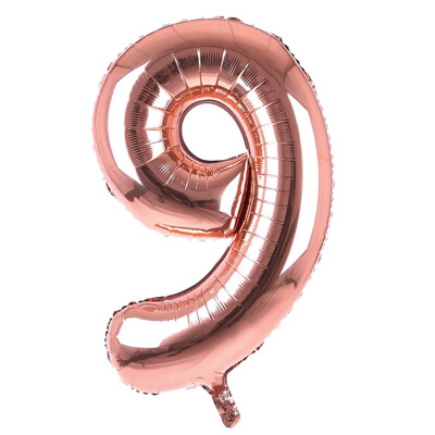 Riesen Folienballon Rosegold 9 Zahlen