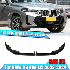4x Carbon Fiber Look Front Bumper Spoiler Lip Splitter For BMW X6 G06 LCI 23-24