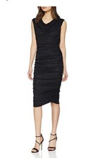 Dorothy Perkins Women’s Side Ruche Bodycon Party Dress Black (Size 8) RRP £40