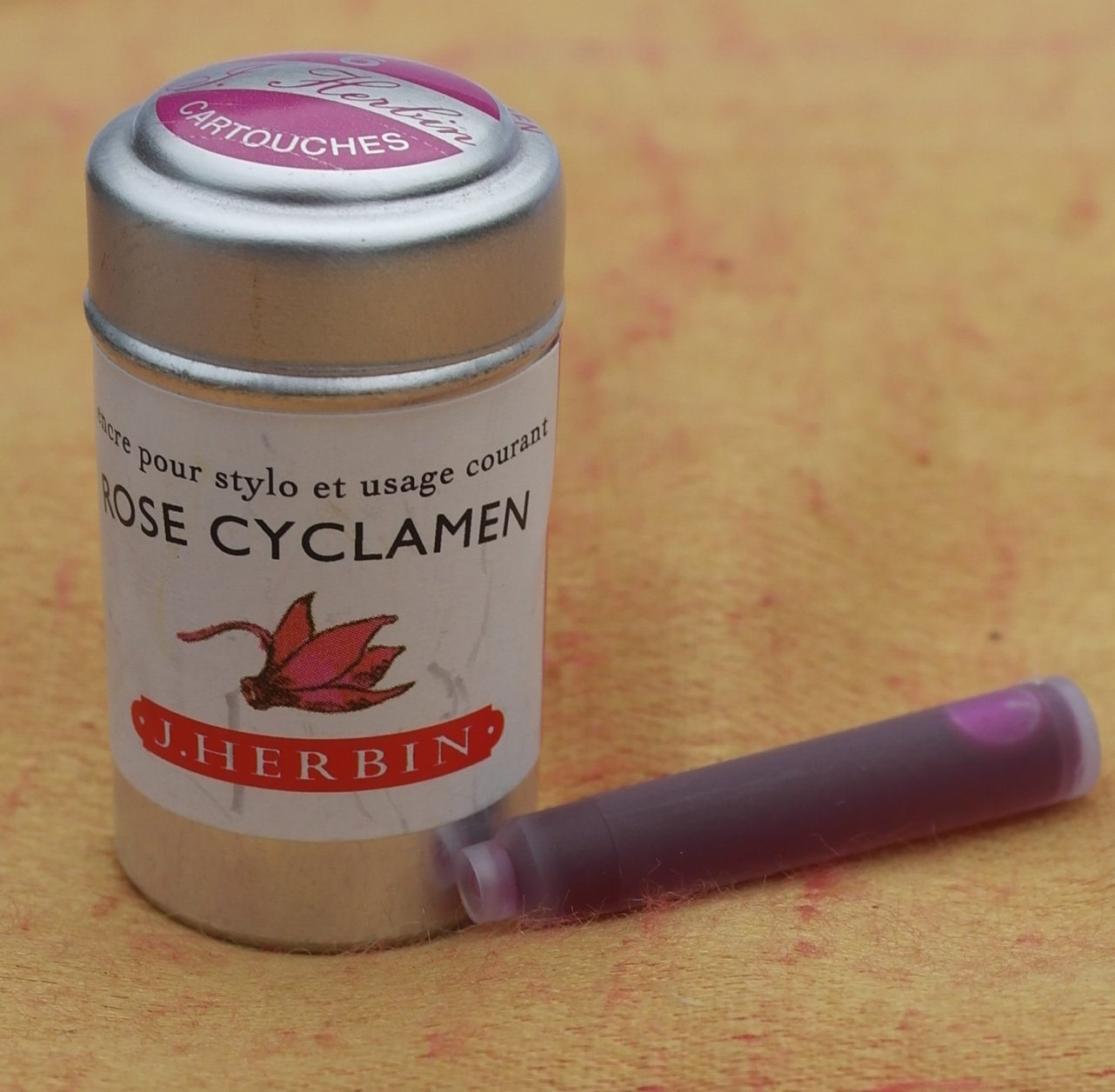 J Herbin Writing Ink Cartridges - Cyclamen Pink (Pack of 6)