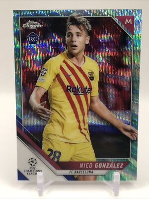 2021-22 Topps Chrome UEFA Nico Gonzalez Rookie Aqua Wave /199 FC Barcelona