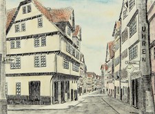 KASSEL - Altstadt - Pferdemarkt - A. Wolf - Zeichnung, 1947