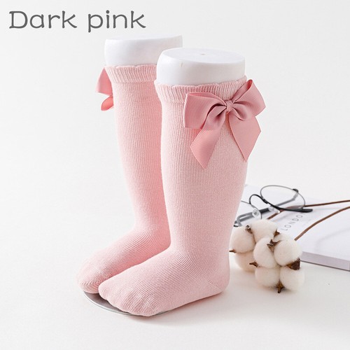 1Pair Toddler Kids Knee High Cotton Socks Winter Knitted Princess Bow Long Socks - Picture 15 of 19