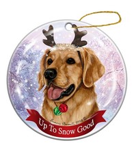 Holiday Pet Gifts Golden Retriever Dog Porcelain Christmas Ornament