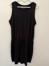 Xersion Black Casual Knit Pullover Sleeveless Tie Waste Women’s Dress Size LT