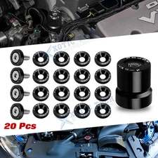 Black Washer Bolt Engine Bay Dress up Kit w/Solenoid Value Cap For Accord Civic
