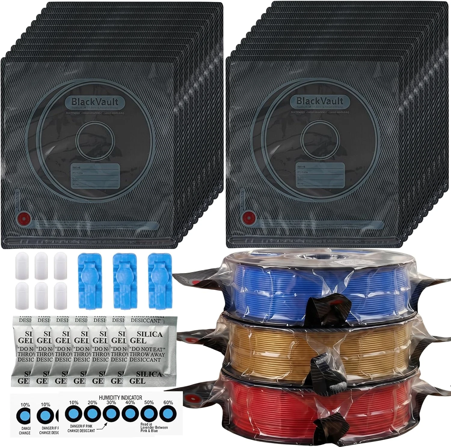 50 PCS Filament Storage Bags, 3D Printer Filament Bags Reusable Vacuum Storage B