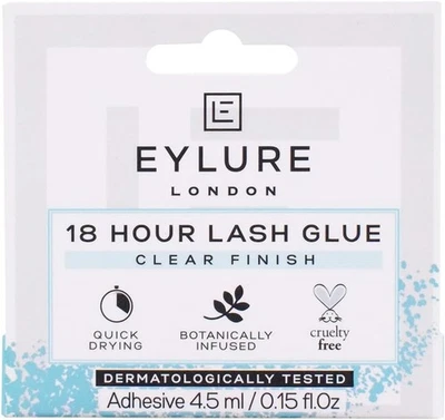 Eylure 18 Hour Lash Glue Latex Free Quick Drying Clear 4.5 ML , Pack of 1