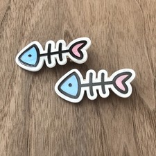 Fish bone-shaped hair clips- 2pcs