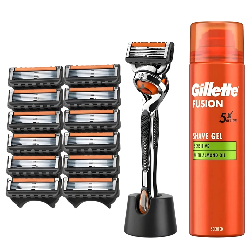 QUIKZ RASIERKLINGEN FÜR GILLETTE FUSION 5 PROGLIDE ERSATZ KLINGEN + GRIFF + SCHAUM SET