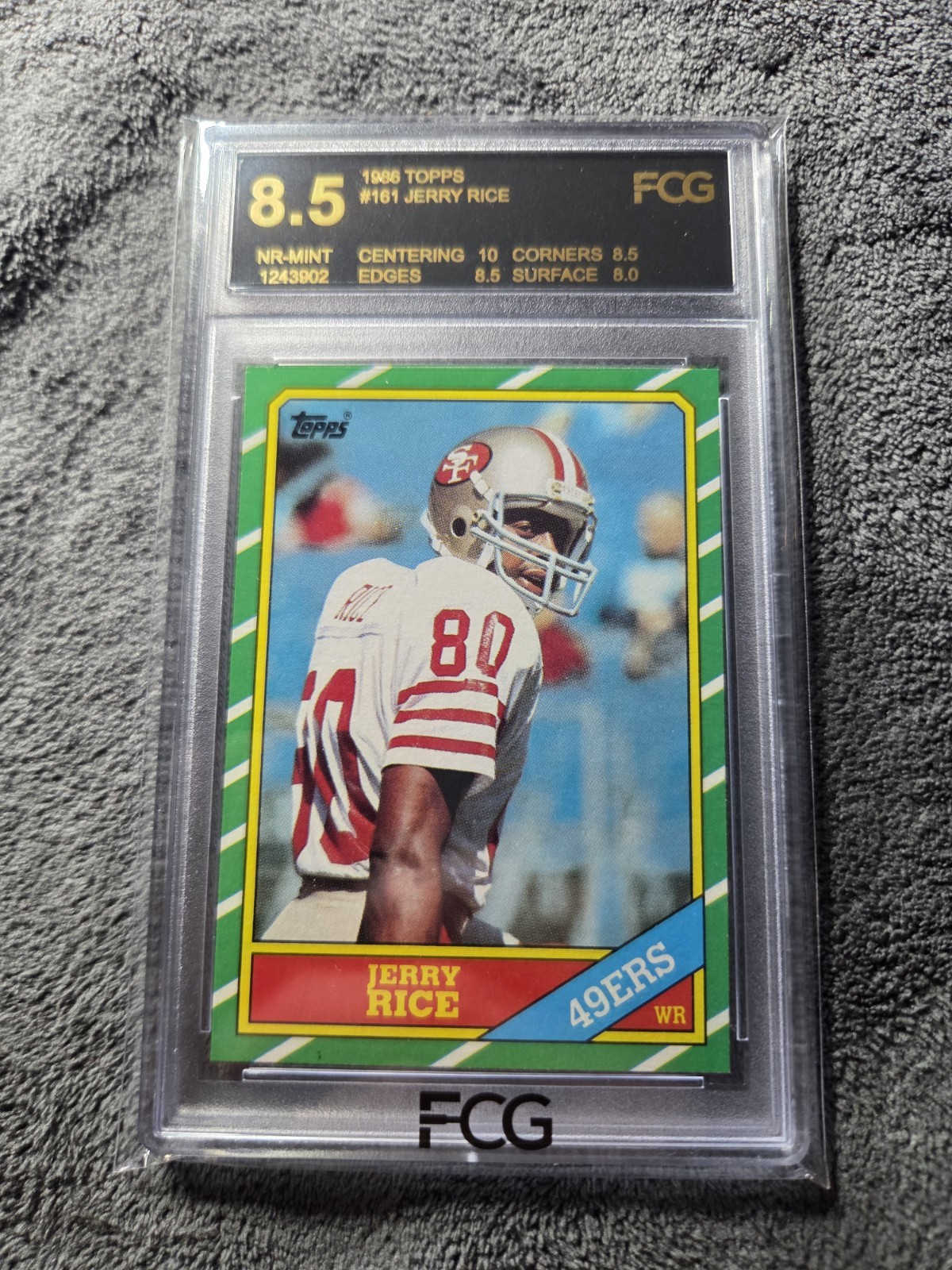 1986 Topps Jerry Rice Rookie RC #161 49ers FCG 8.5
