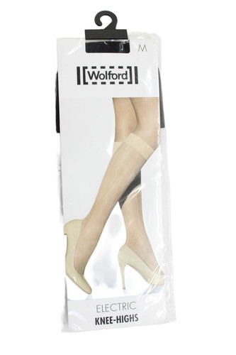 Wolford Womens Electric Knee High Tights Black Size Medium