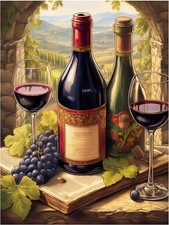 Tile Mural Wine Themed Tuscany Vineyard Kitchen Wall Backsplash Marble Ceramic