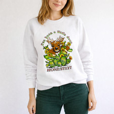 Vtg 90s Christmas Sweatshirt L Reindeer Cactus Funny Saying Ugly Sweater USA
