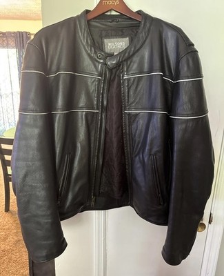 Wilsons Zip Out Lining Rugged Heavy Leather Motorcylcle Jacket Mens XXL