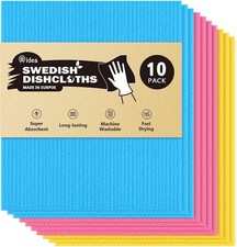 Swedish Dishcloths for Kitchen-10Pack, Absorbent Sponge Cloth Reusable 7" X 6"