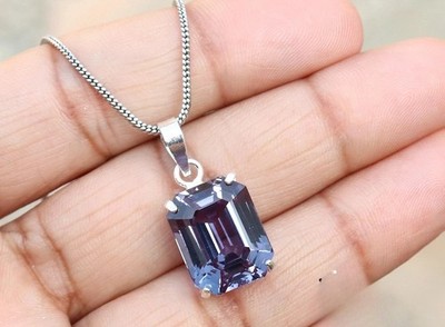Natural 26.80 CT+ Color Change Alexandrite Certified Gemstone Pendant 925 Silver