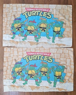 Vintage 2 pair 1988 TMNT Teenage Mutant Ninja Turtles Pillow Cases
