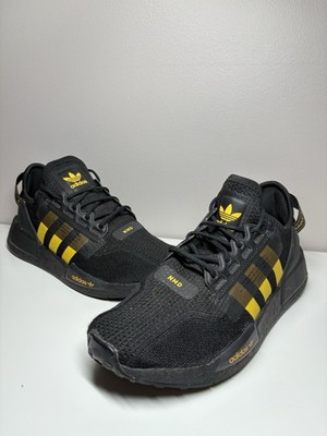 Adidas NMD R1 V2 Black Solar Gold Boost Men s Shoes Sneakers Lace Up - Size 7