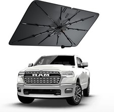 Windshield Sun Shade for Ram 1500 2011  2026, Foldable Umbrella Sunshade wi