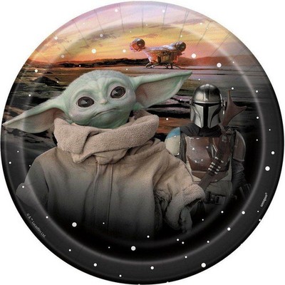 Star Wars Mandalorian The Child Baby Yoda Dessert Plates 8 Count Birthday Party