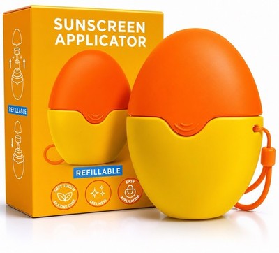 Sonnencreme Applikator Roller 55ml Nachfüllbar für Urlaub & Strand Silikon Neu