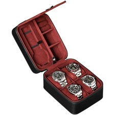 5 Watch Travel Case Storage Organizer for 5 Watches  Tough Portable Protecti...