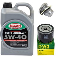 MotoröL Filter Set Meguin 5W-40 5 Liter + Schraube FüR Dacia Logan Opel Renault